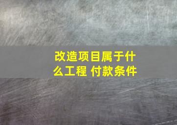 改造项目属于什么工程 付款条件